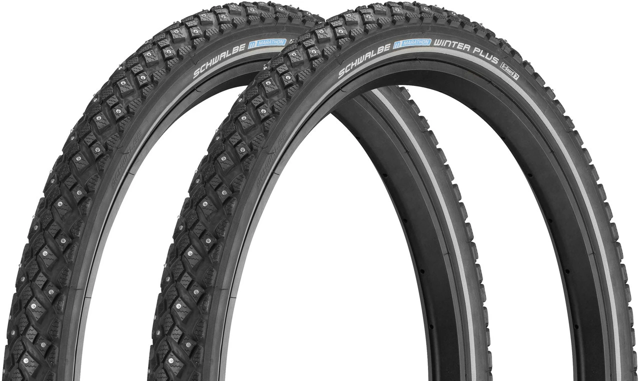 Schwalbe Set De 2 Pneus Rigides Cloutés Marathon Winter Plus 24"